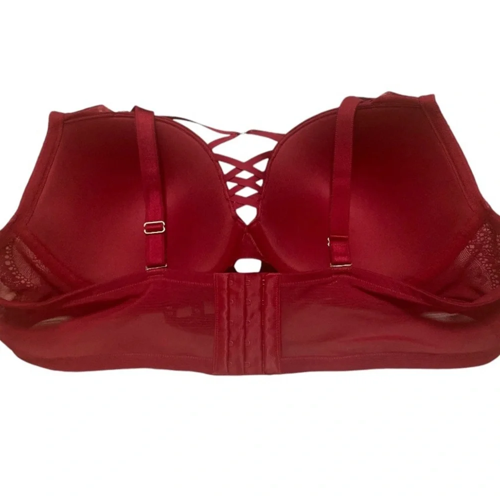 Torrid XO Boost Plunge Push-Up Bra Size 46C Red - Picture 4 of 14